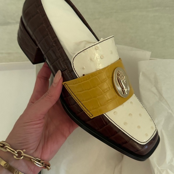 New NIB NOMASEI NONO loafers tricolor embossed ostrich chocolate 39/9 celebloved - Picture 16 of 16